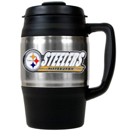 Amazon.com : NFL Pittsburgh Steelers Macho Stainless Steel Travel Mug, 34-Ounce : Sports Fan Travel Mugs : Sports & Outdoors