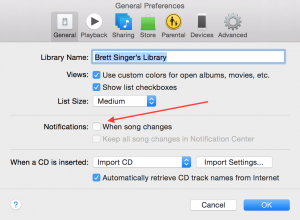 iTunes When Song Changes - unchecked